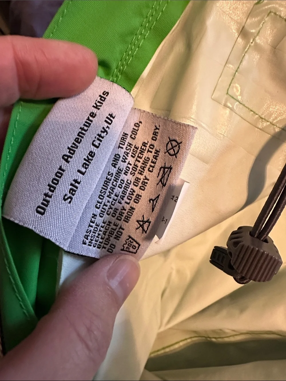 OAKI Green and Light Gray Kids Hooded Waterproof Rain Suit